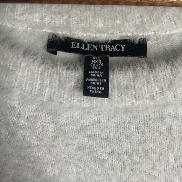 Ellen Tracy Downtown Glam Super Soft Fuzzy Sweater Light blue Size L Large - Picture 2 of 5